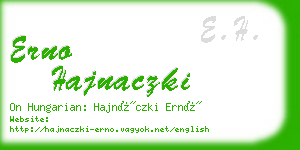 erno hajnaczki business card